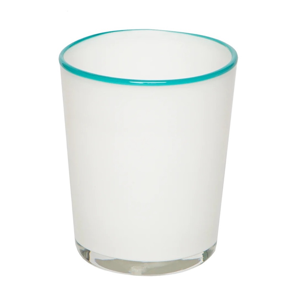White and Turquoise Summer Glass Made in France